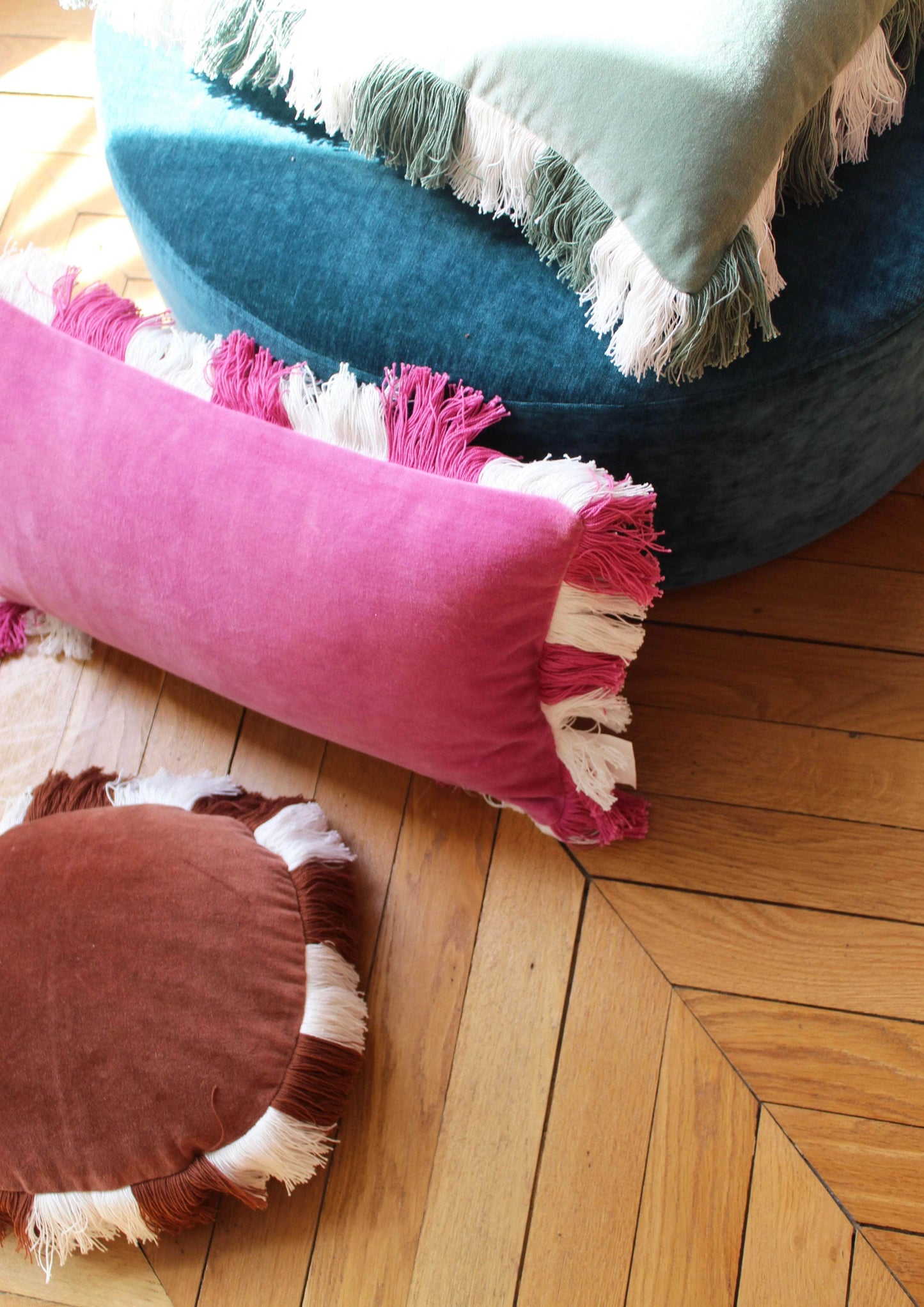 Rectangle Fuchsia Velvet Cushion Cover