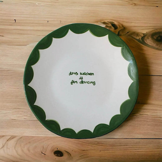 "This kitchen is for dancing" Dessert Plates | Set of Two