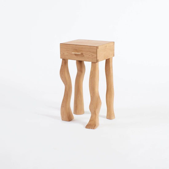 Foot Side Table With Drawer