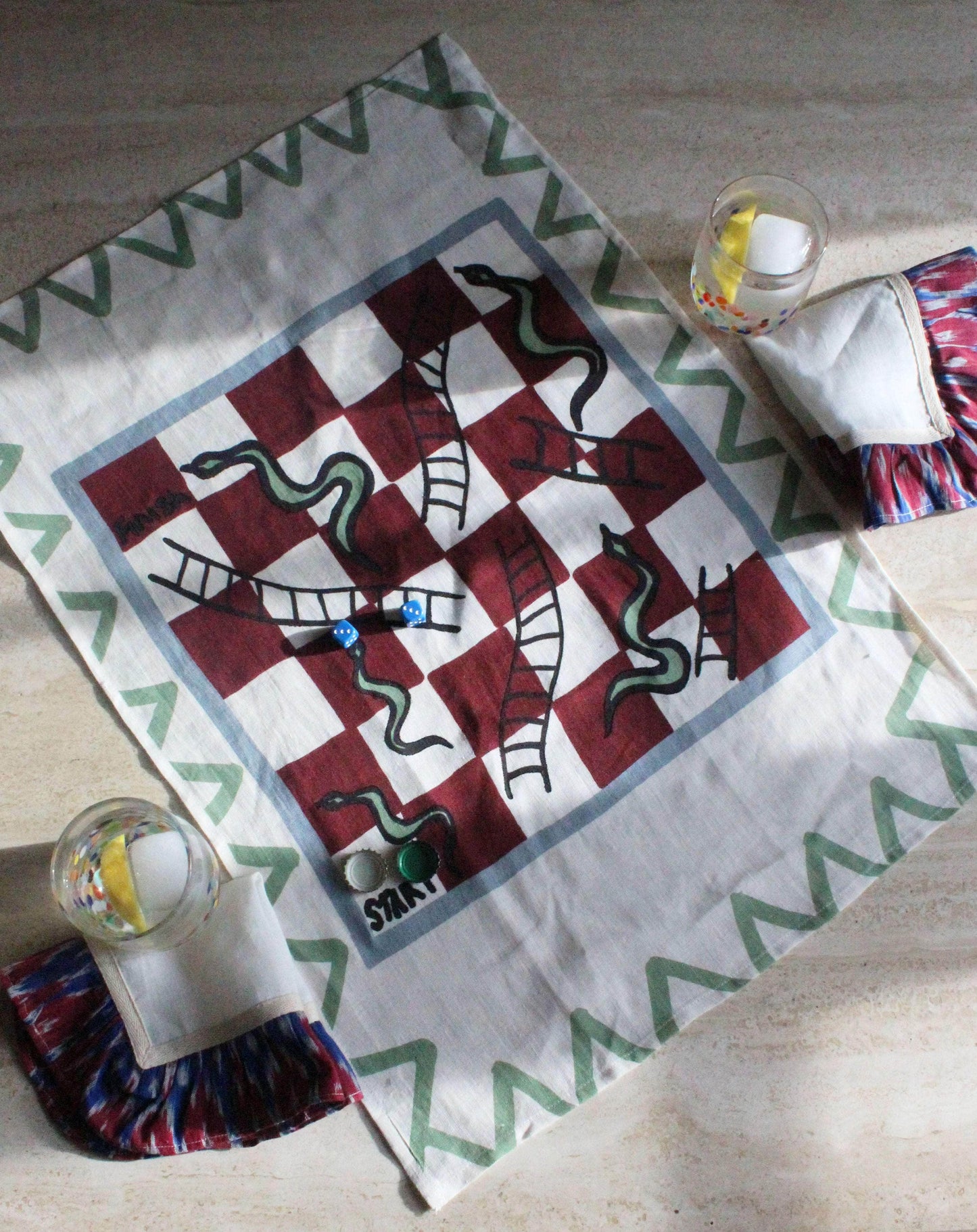 Snakes & Ladders Tea Towel