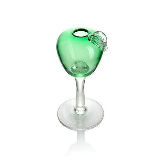 Apple Bud Vase with Stem - Green