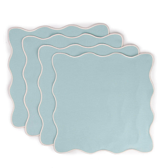 Load image into Gallery viewer, Embroidered Wave Napkin Green

