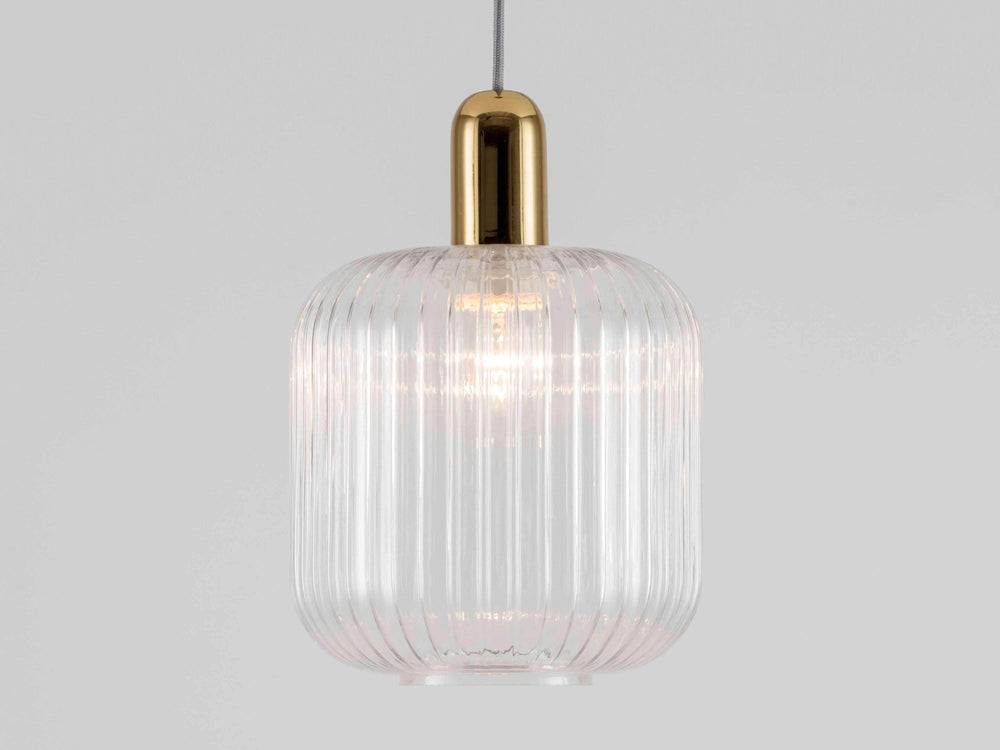 Ribbed Clear Glass Shade Ceiling Light