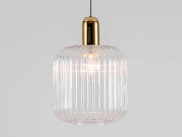 Ribbed Clear Glass Shade Ceiling Light