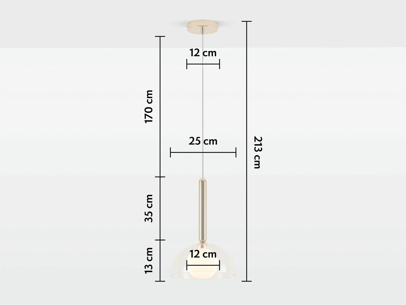 Clear glass dome ceiling light