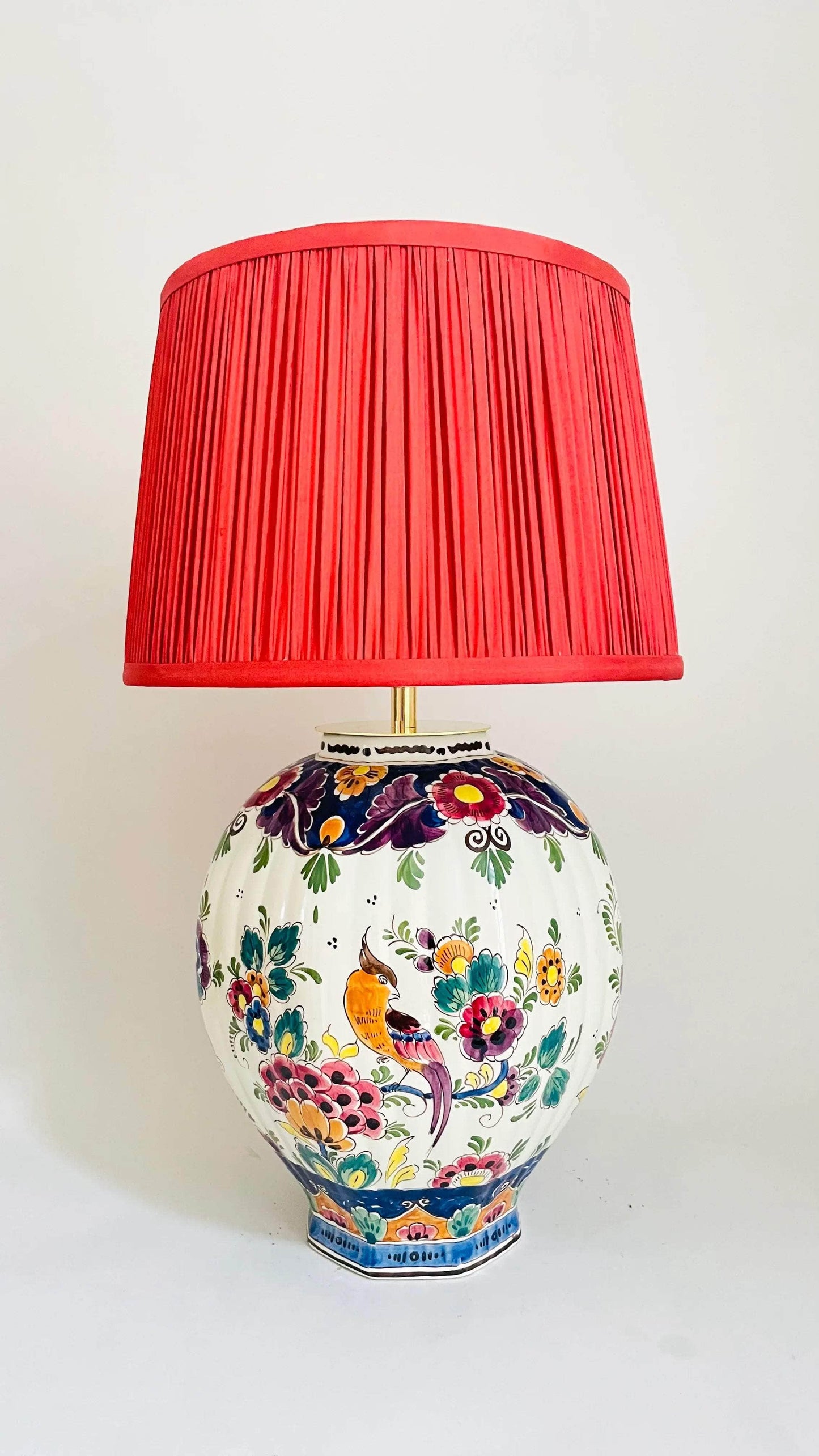 Antique Delft Polychrome Lamp