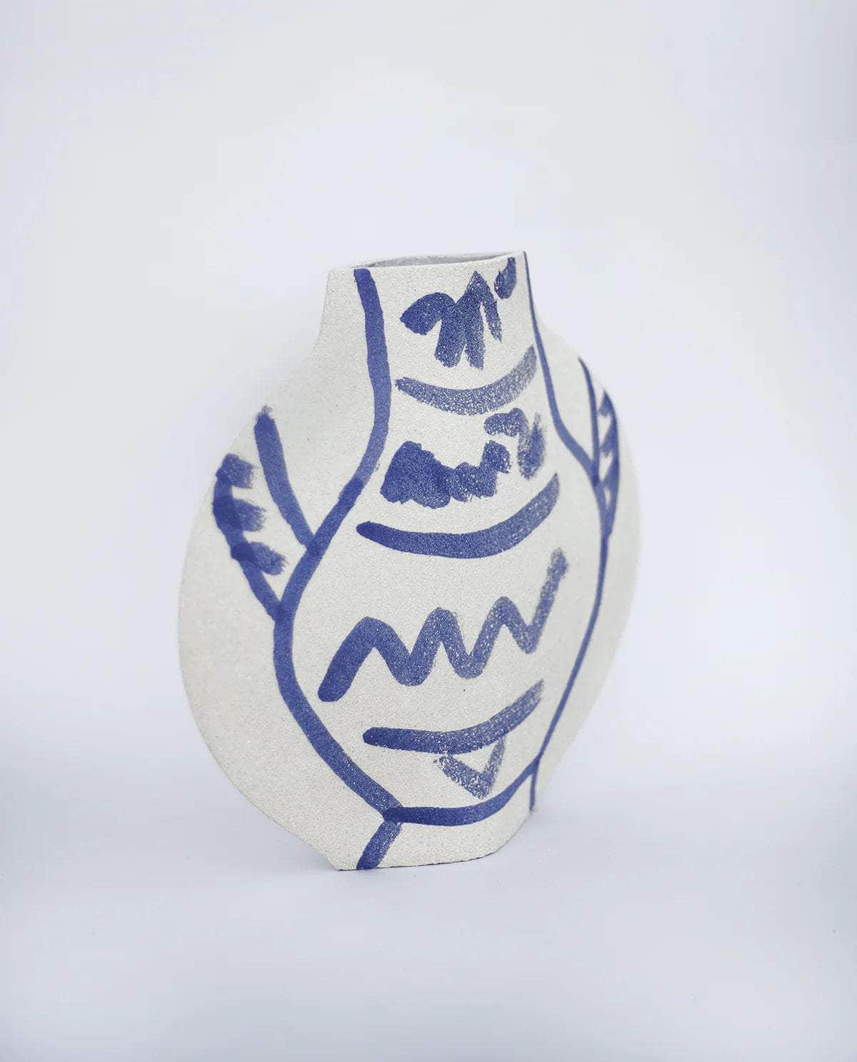 Load image into Gallery viewer, Ceramic Vase ‘Lune [M] - Blue Pattern’
