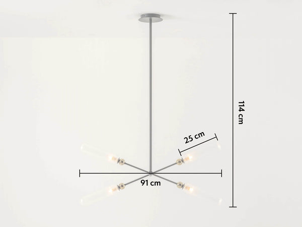 Charcoal grey ribbed glass ceiling light
