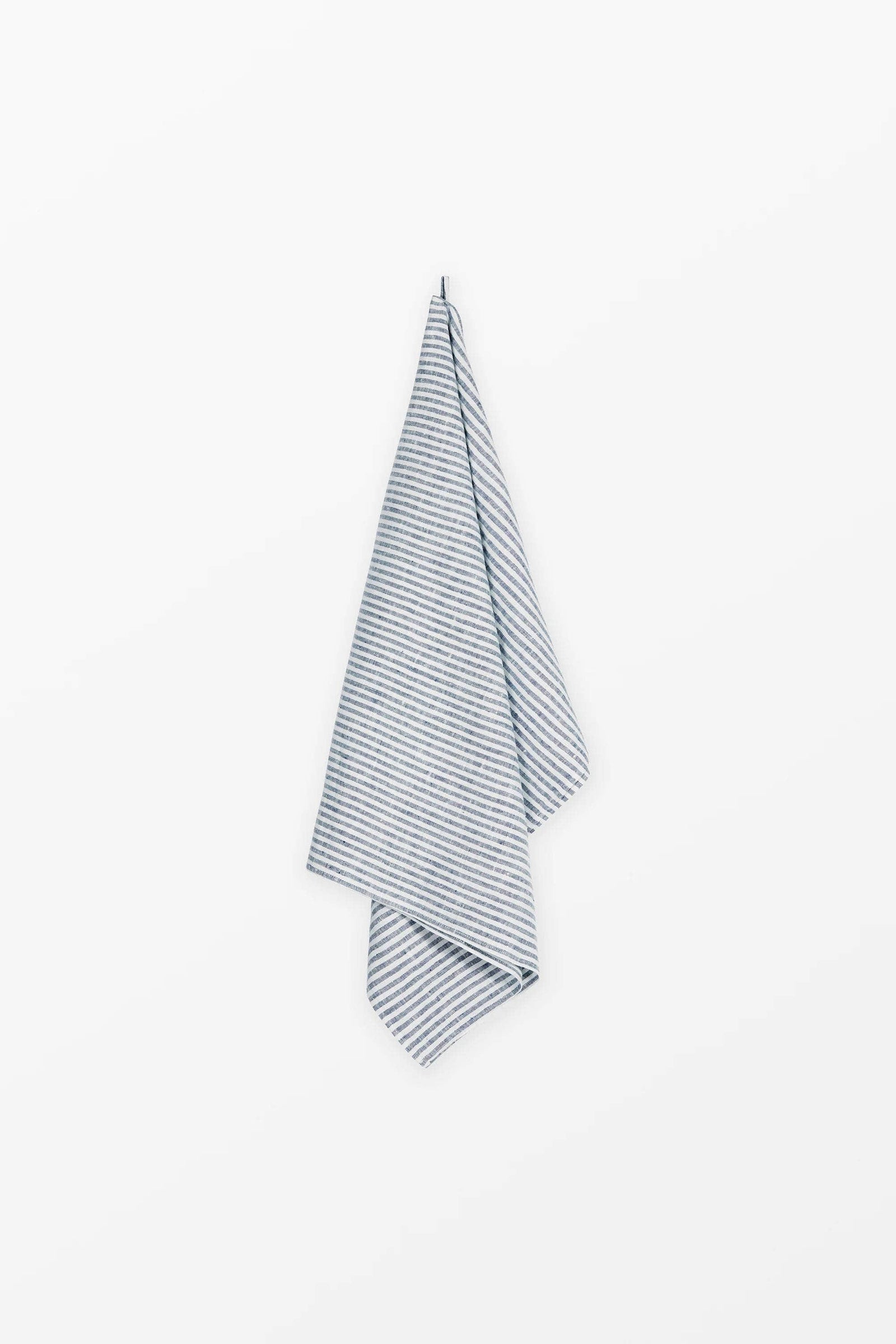 Blue + White Stripe Linen Bath Towel