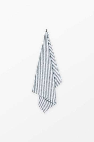 Blue + White Stripe Linen Bath Towel