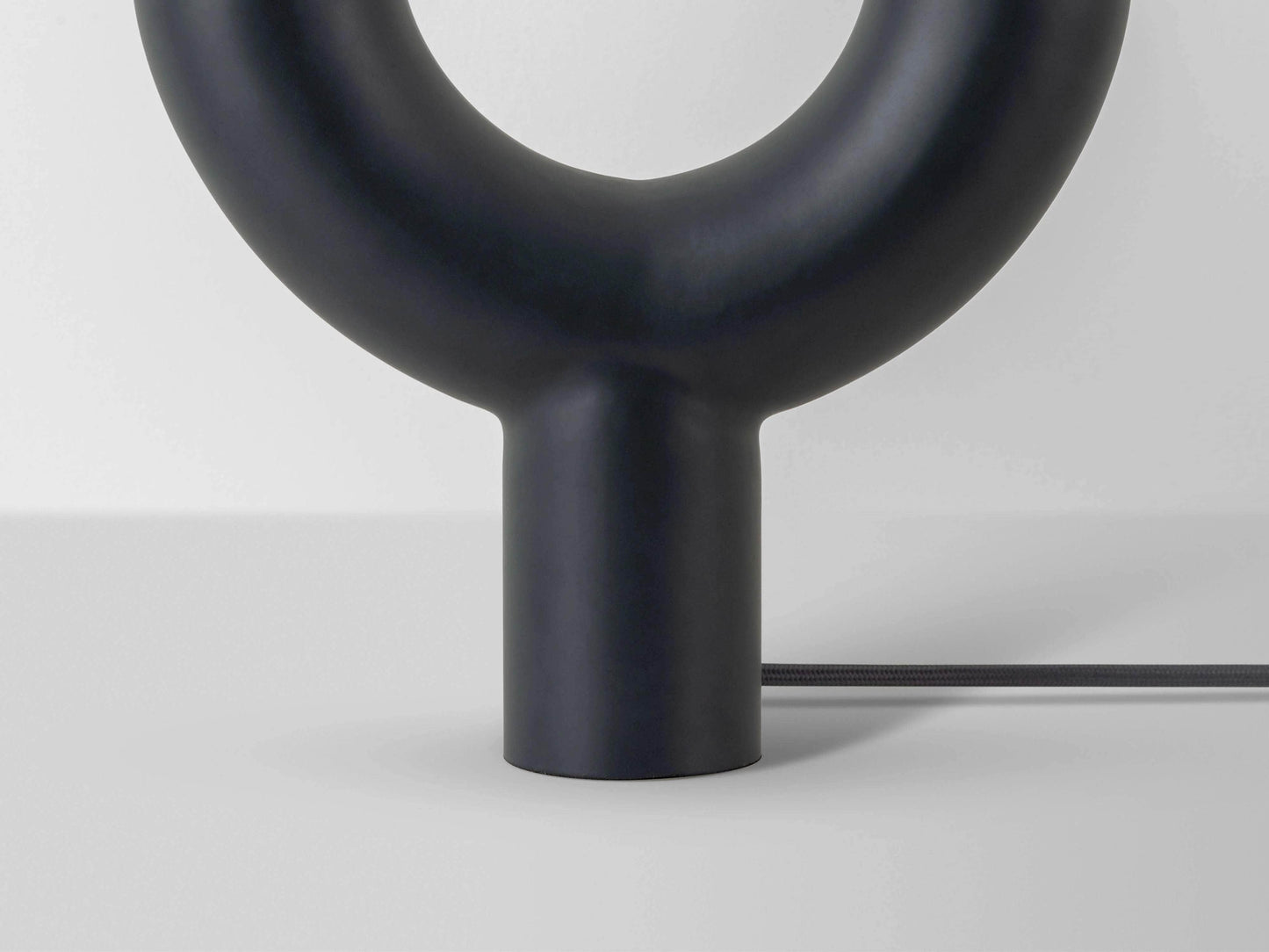 Charcoal grey tube table lamp