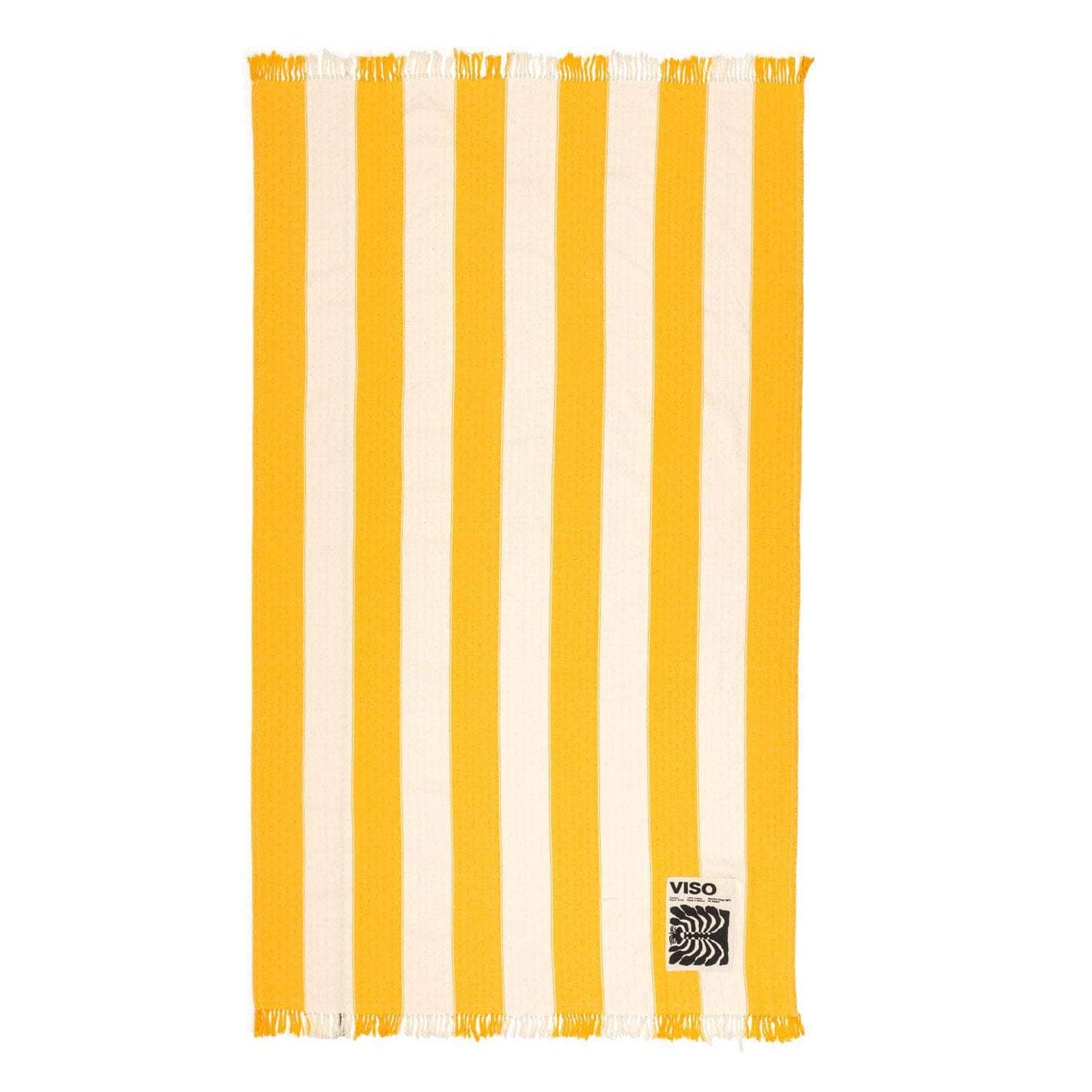 Oaxaca Beach Towel Yellow and White