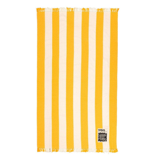 Load image into Gallery viewer, Oaxaca Beach Towel Yellow and White
