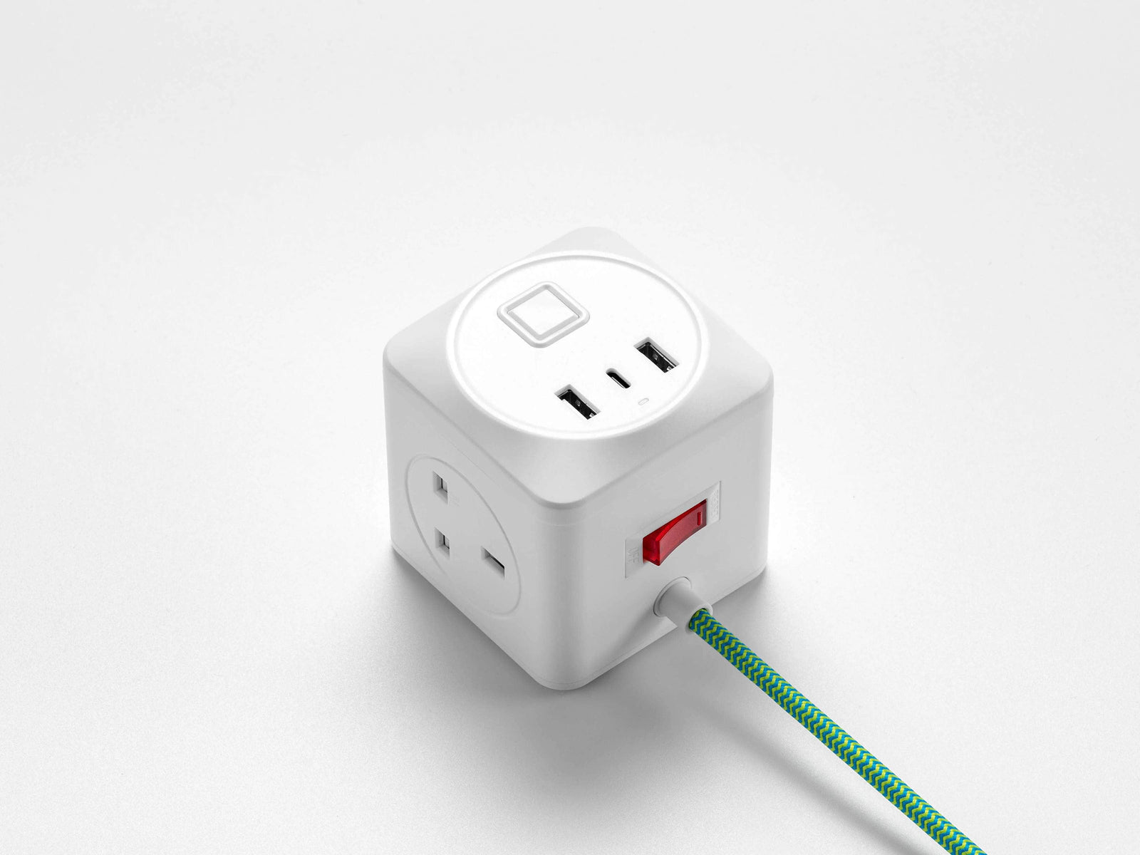 Green fabric extension lead