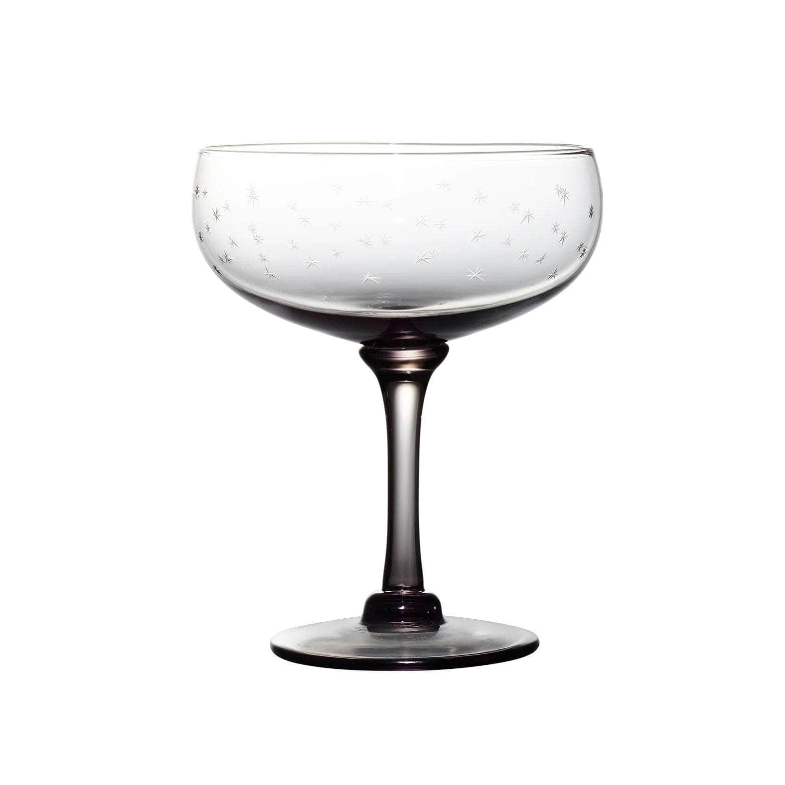 Smoky Crystal Cocktail Glasses with stars design