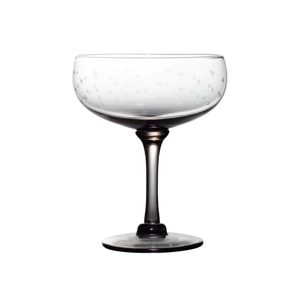 Smoky Crystal Cocktail Glasses with stars design