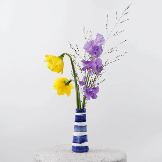 Aegean Blue Striped Vase