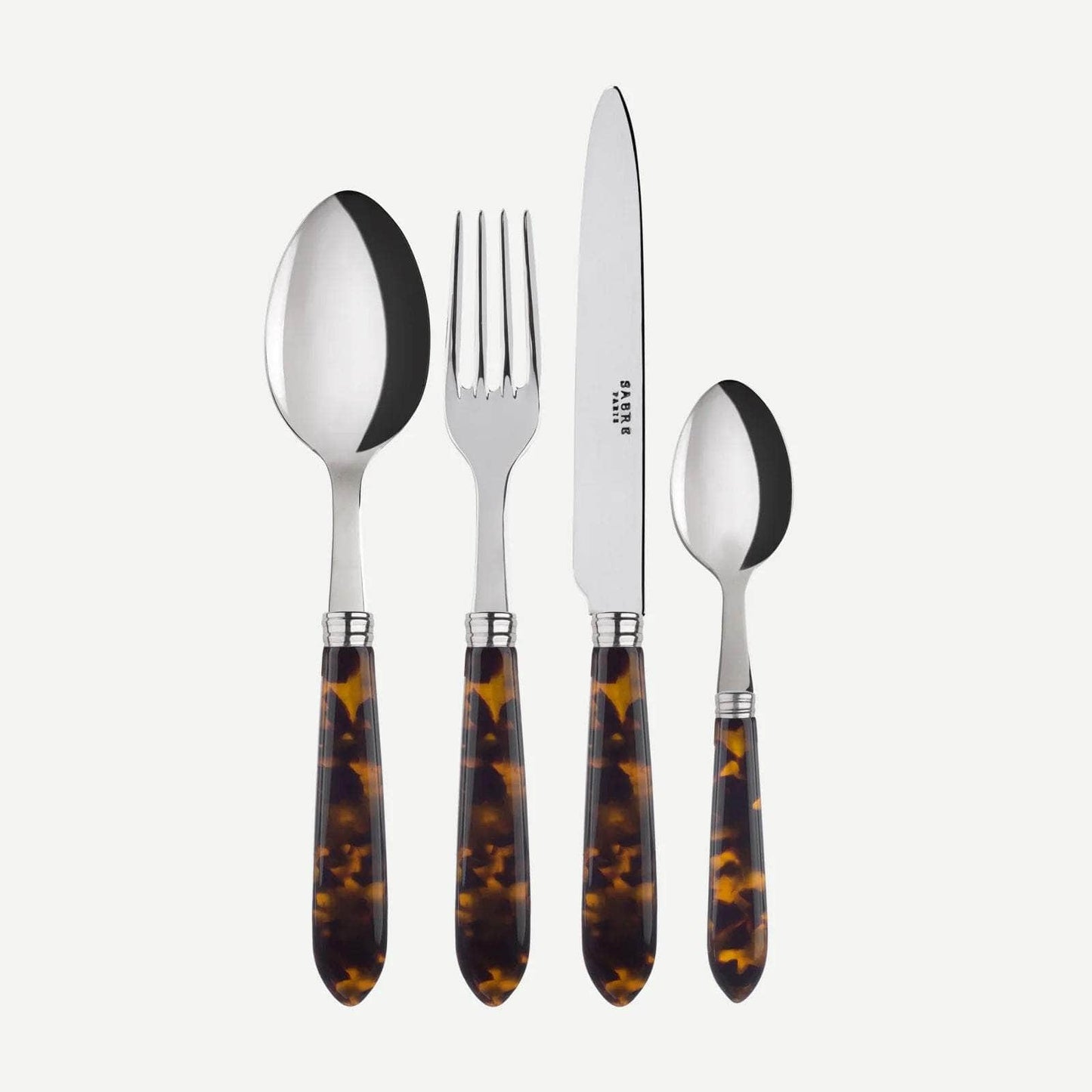Load image into Gallery viewer, Tortoiseshell Effect 4 pc Cutlery Set
