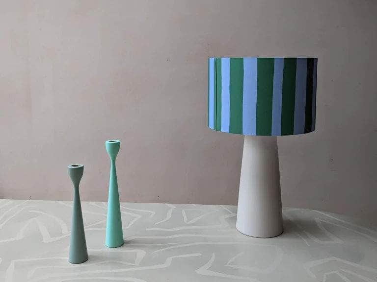 Blue stripes print lamp shade