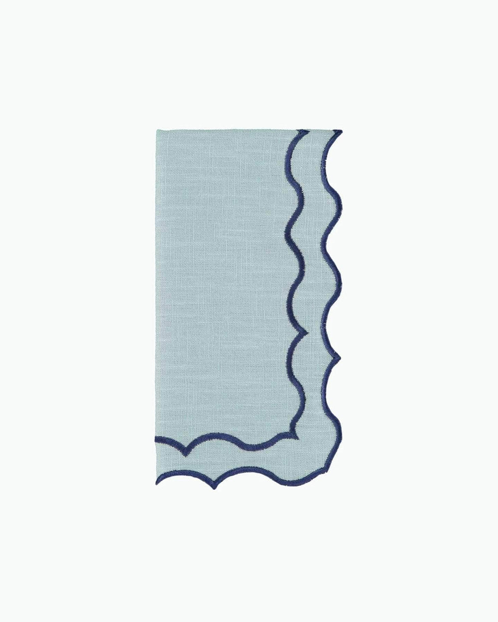Navy Napkin, Water Blue with Blue