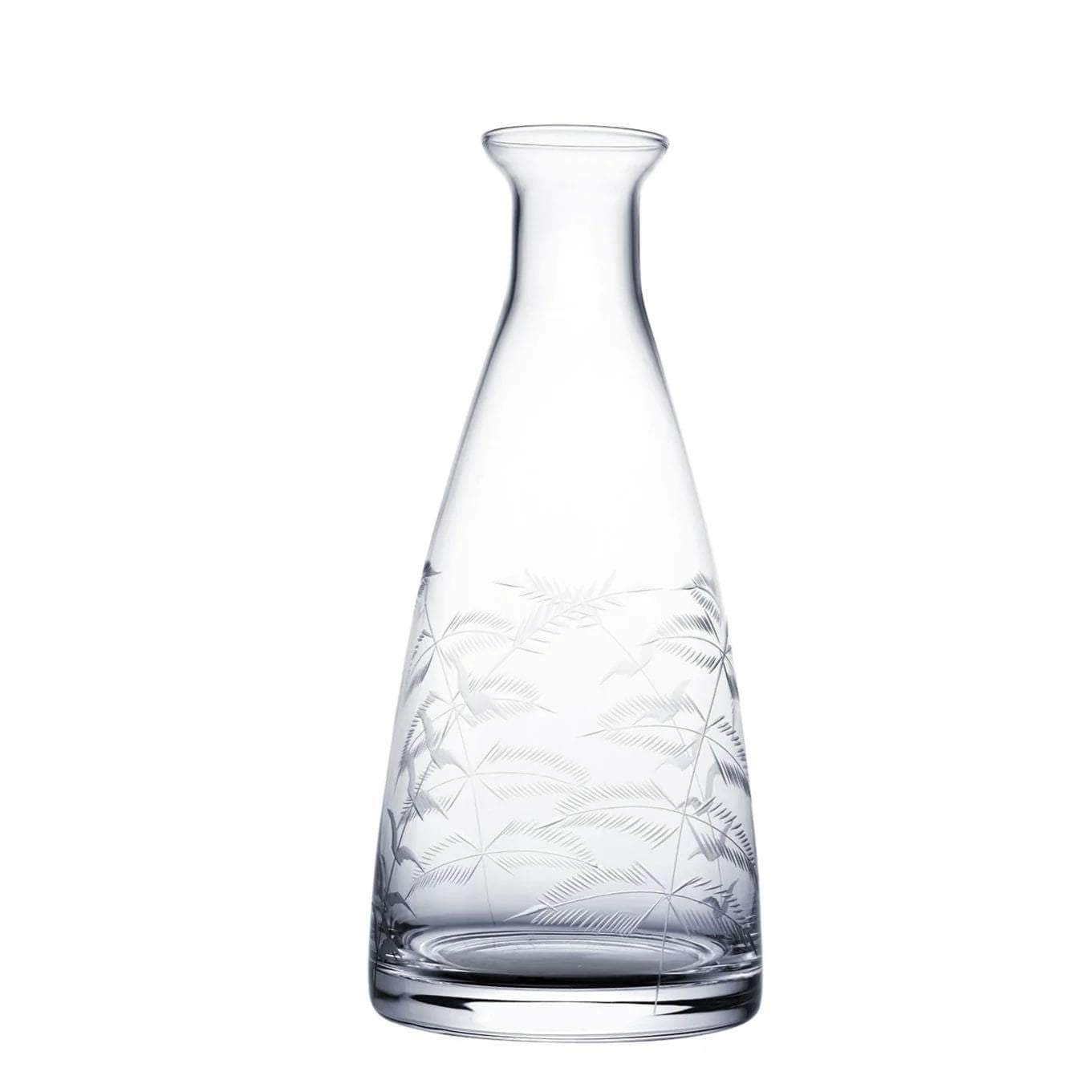 A Crystal Table Carafe with Fern Design