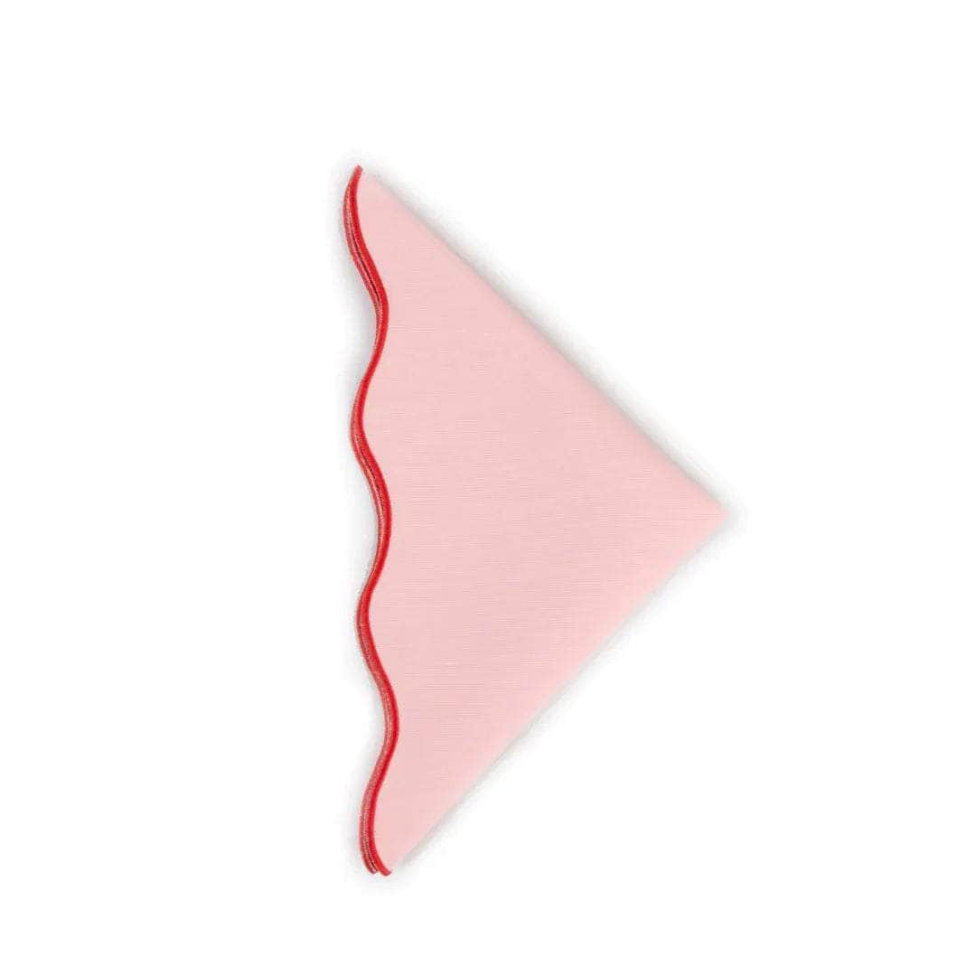 Embroidered Wave Napkin Pink