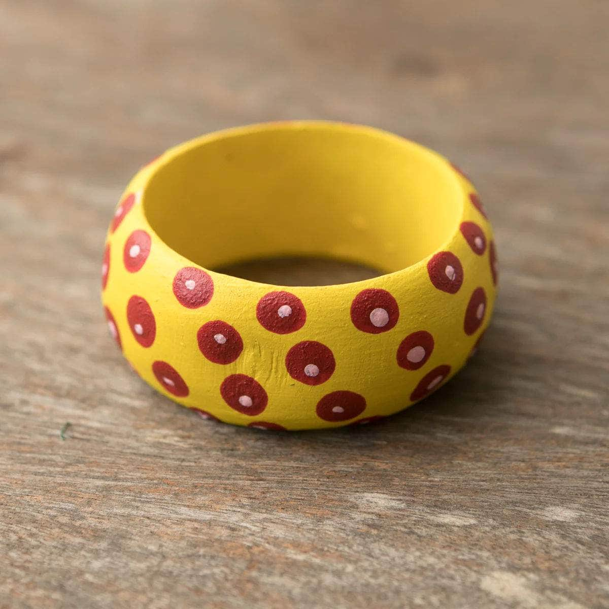 Wooden Dots Napkin Holder - Yellow