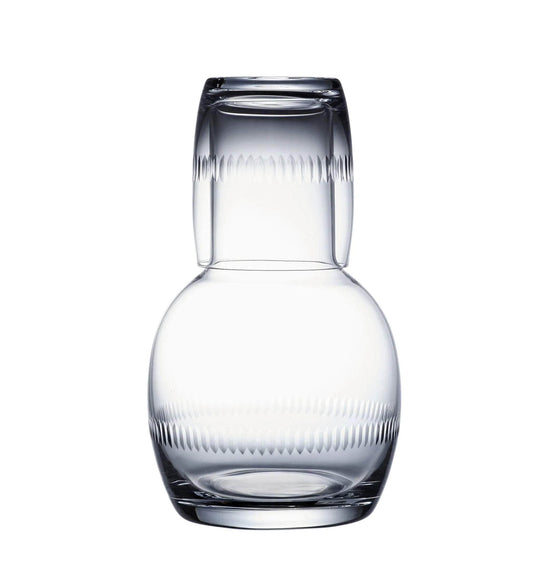 A Crystal Carafe Set with Spears Design