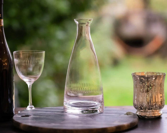 A Crystal Table Carafe with Spears Design