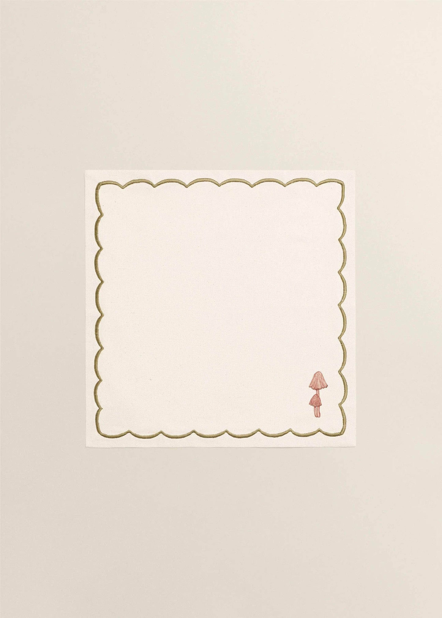 Beige Linen Mushroom Napkins ( Set of 4 )