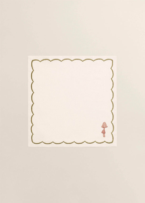 Beige Linen Mushroom Napkins ( Set of 4 )