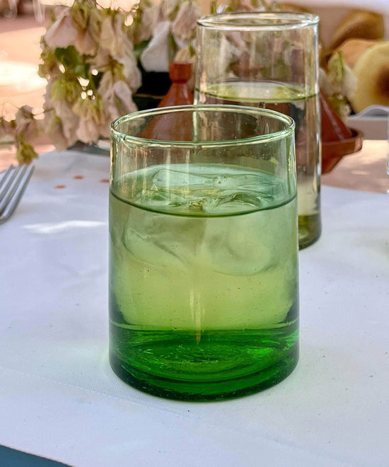 Beldi Glass Tumblers, Set of 6 | Green