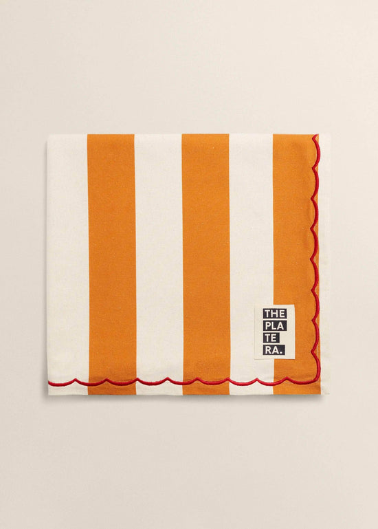 Orange Striped Mushroom Tablecloth