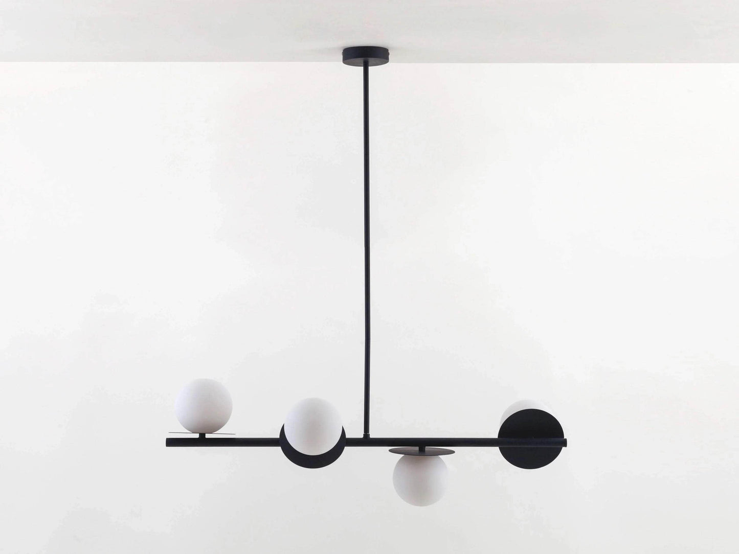 Charcoal grey opal disk ceiling light