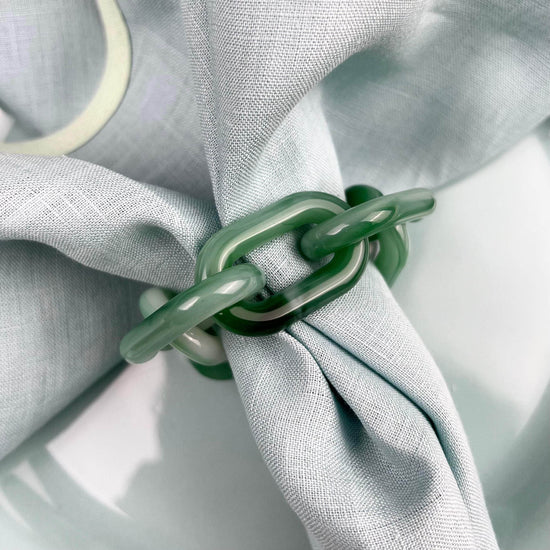 The Chain Napkin Ring in Jade Green | Sold as set of Four