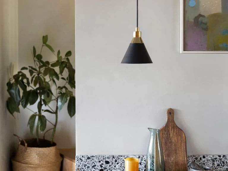 Charcoal grey cone pendent ceiling light