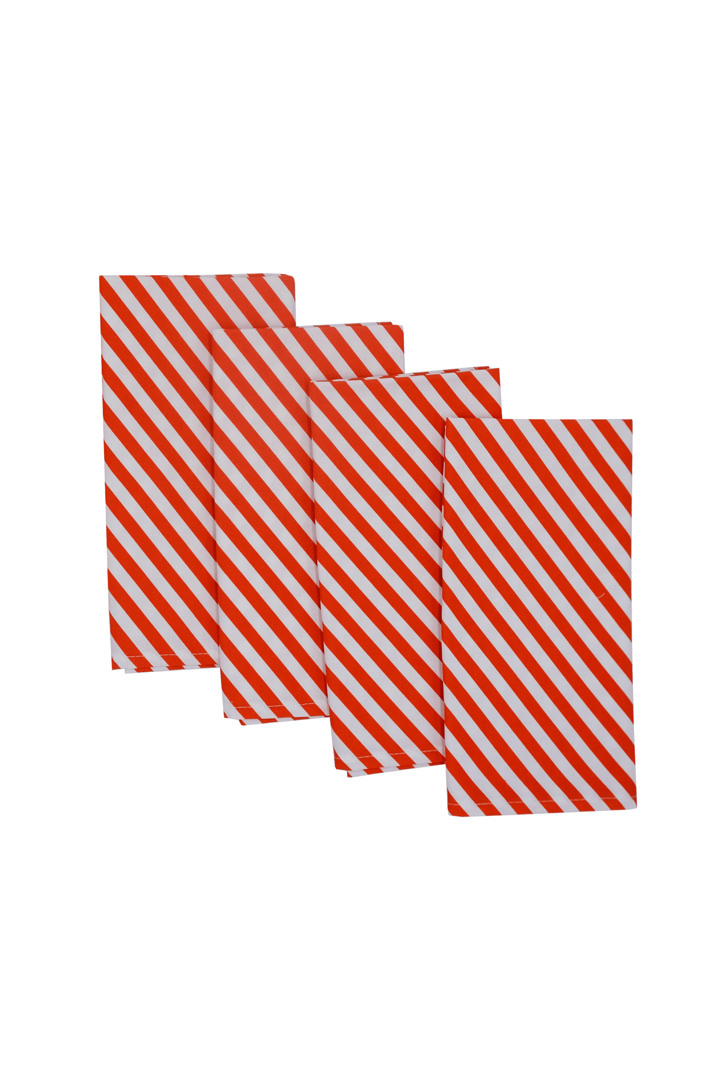 Red and White Candy Cane Napkins (Set of 4) 100% cotton