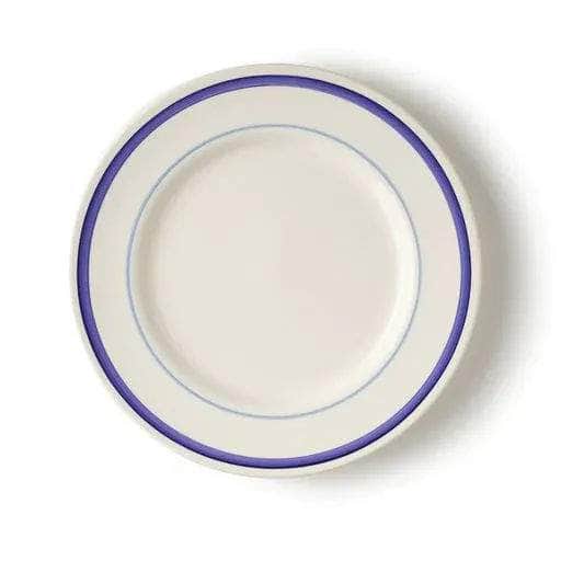 Dinner Plate with Two Blue Stripe Detail