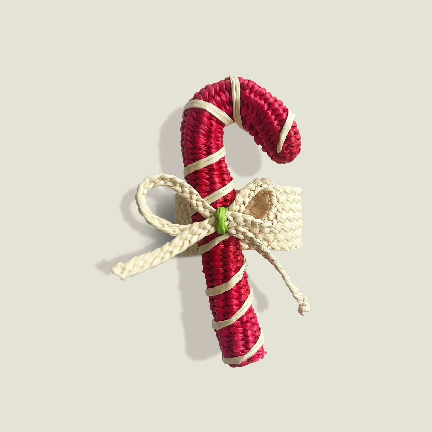 Palmito Woven Candy Cane Napkin Rings (Set of 4)