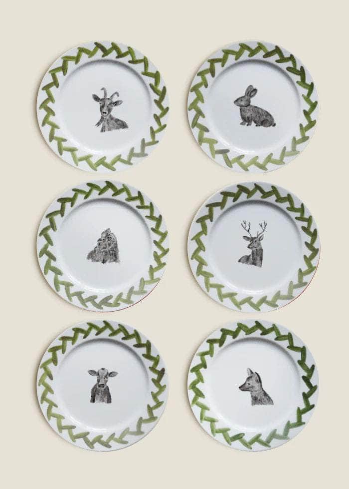 Animals Set 6 plates