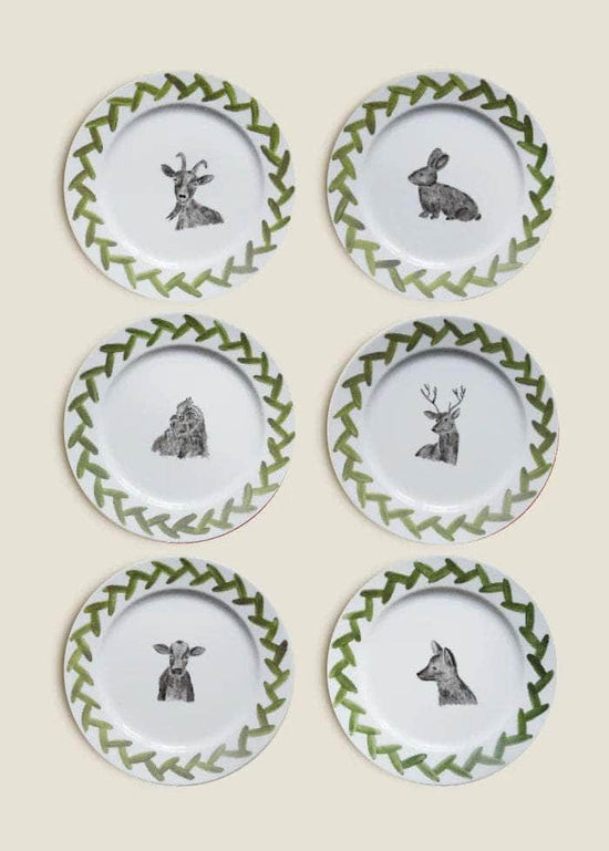 Animals Set 6 plates