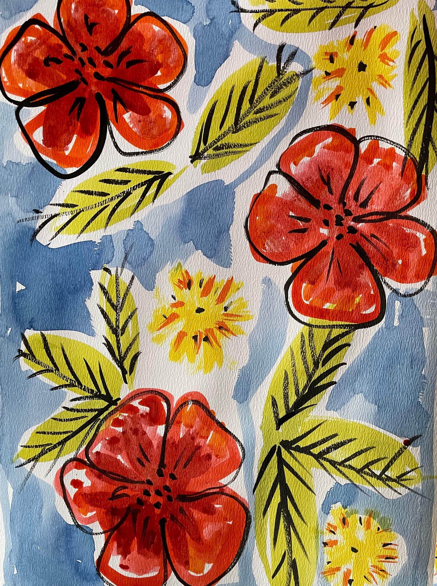 Vintage Flowers Paper Lampshade