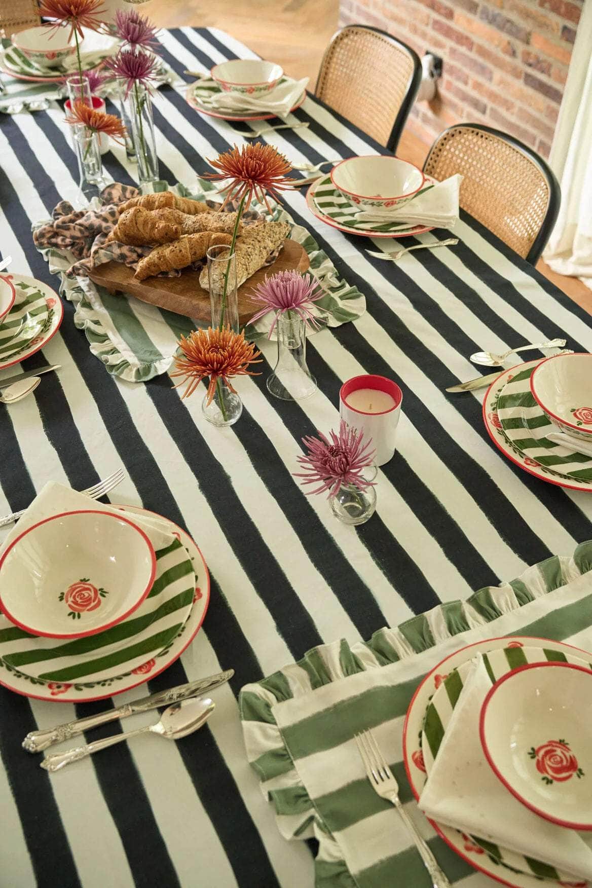 Black Striped Tablecloth - Between Us