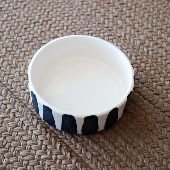 Black and White Striped Pet Bowl