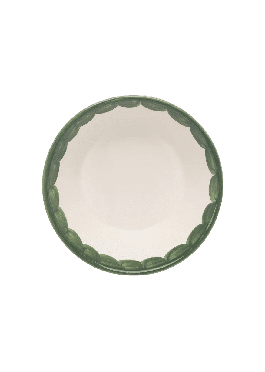 Green Scallop Bowl