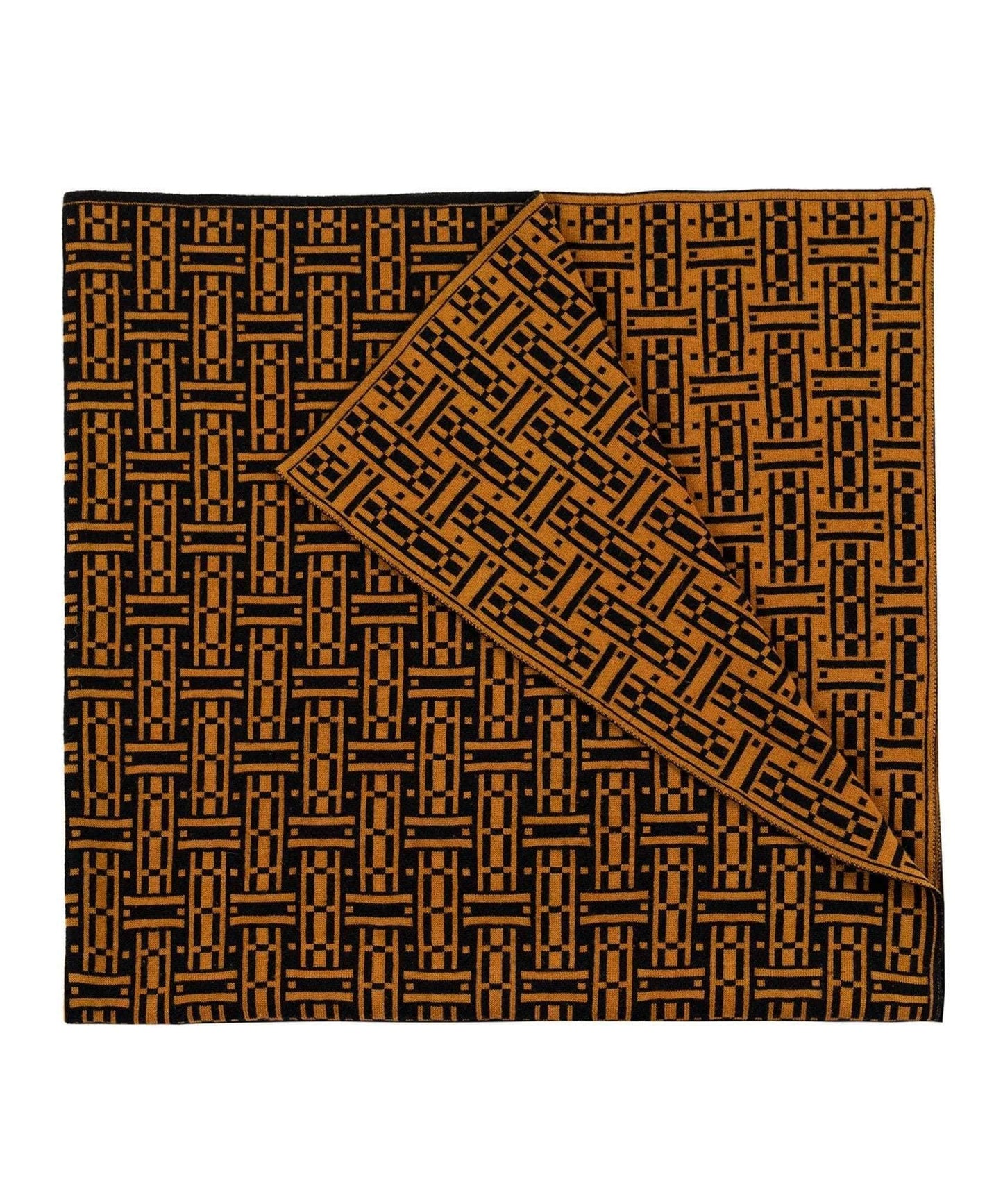 Parquet Merino Wool Blanket | Saffron