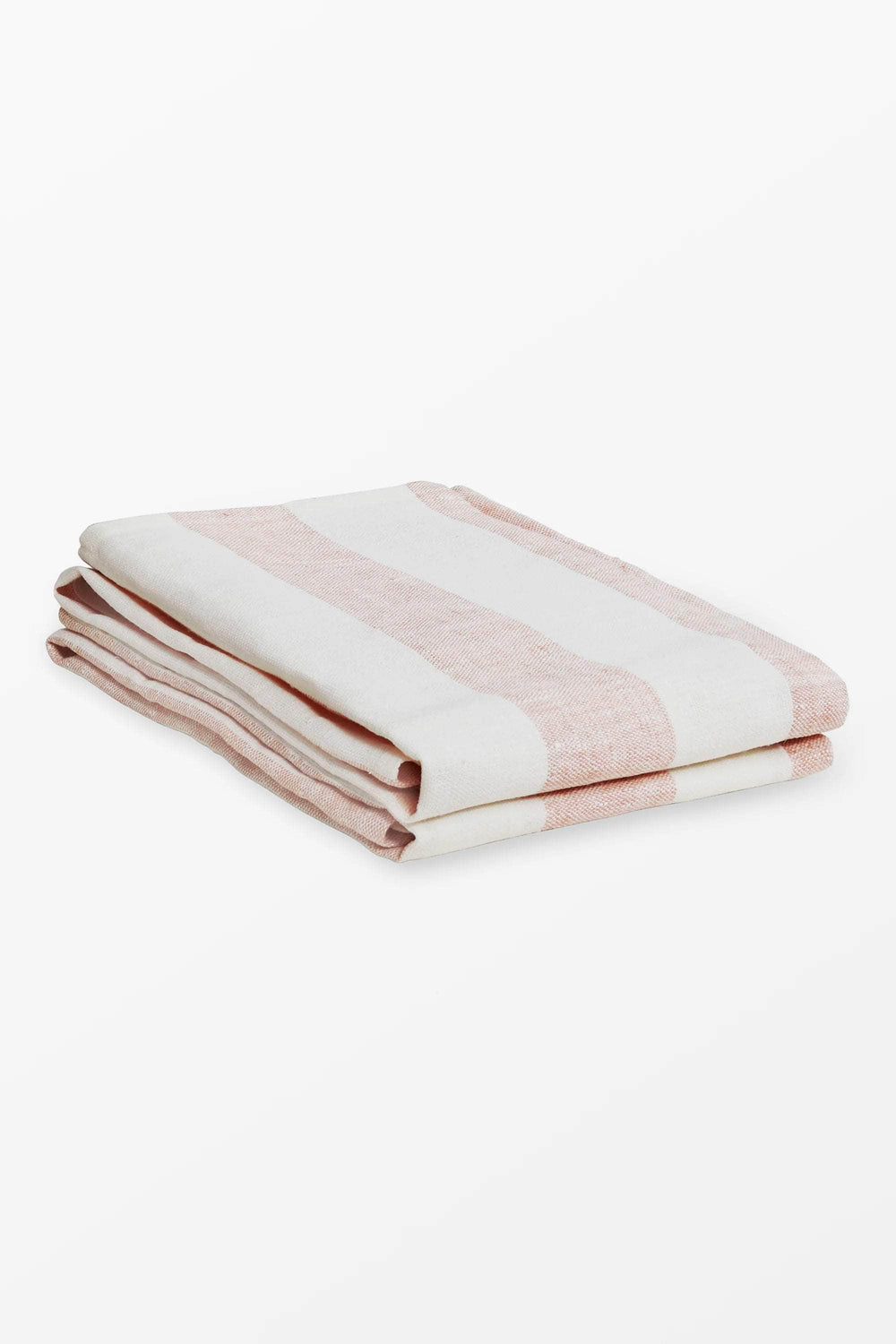 Pink + White Stripe Linen Kitchen Towels - Set of 2