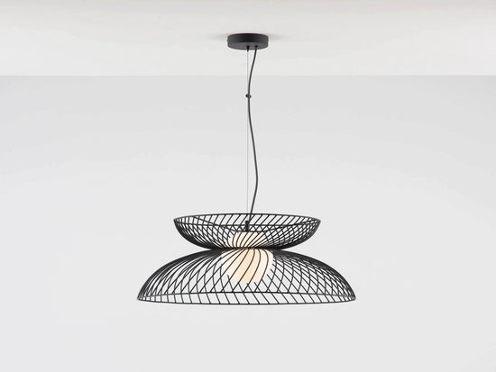 Charcoal grey cage ceiling light