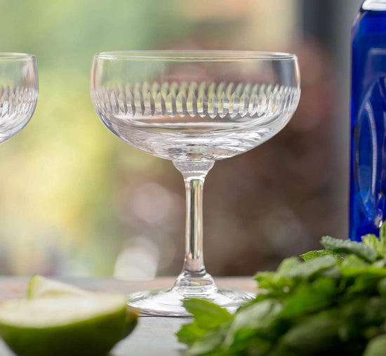 Crystal Cocktail Glasses with Spears Design