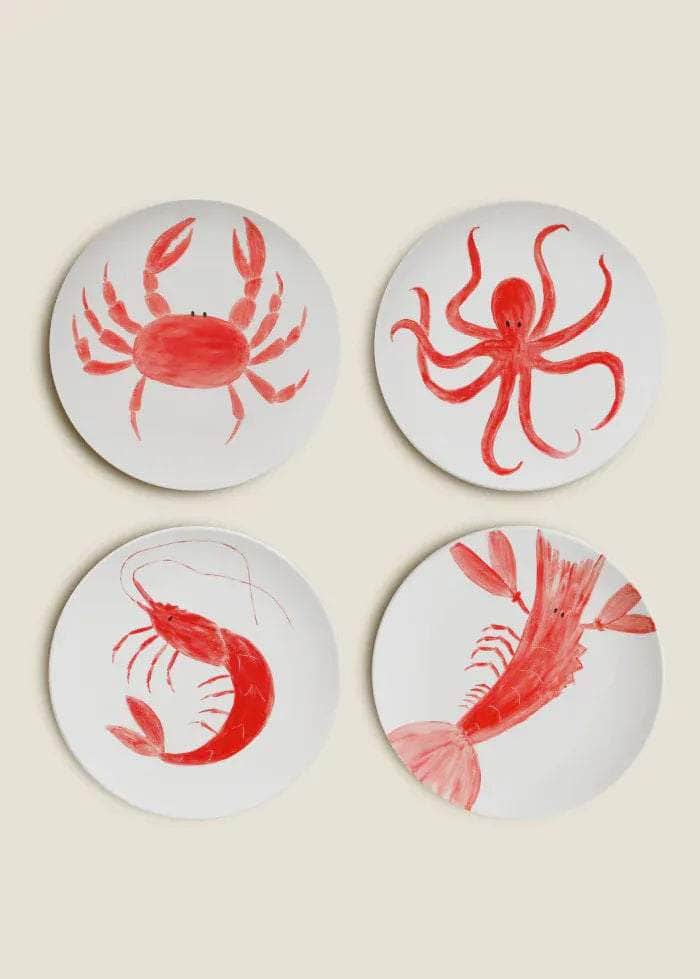 Sea Animal Set of 4 plates